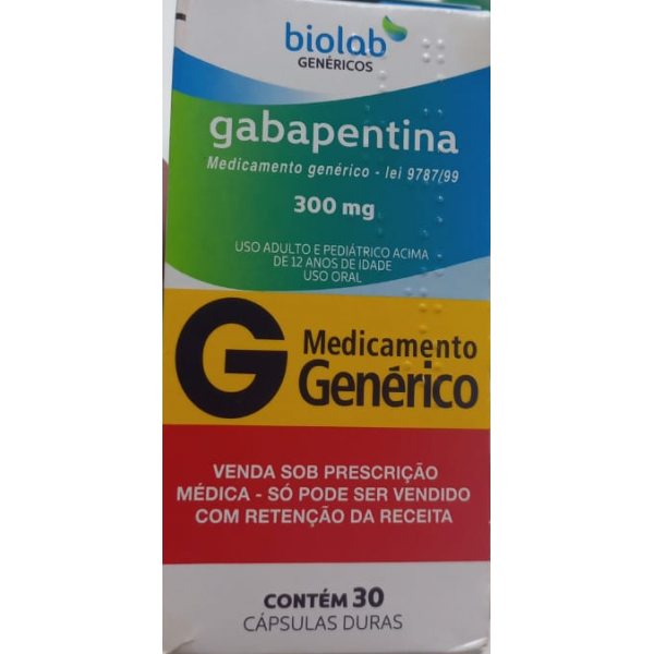 GABAPENTINA 300MG 30 CÁPSULAS BIOLAB GENÉRICO